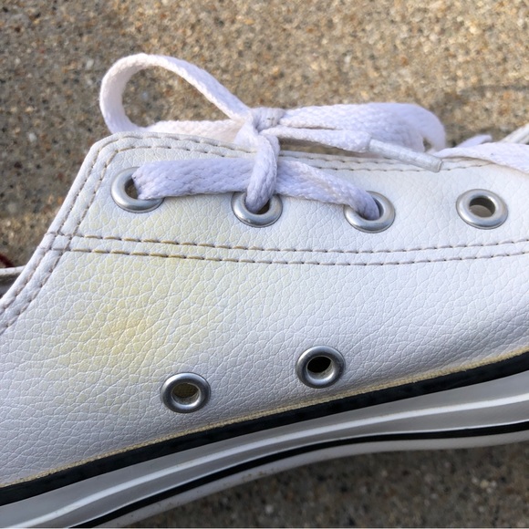 Converse All Star White Faux Leather Sneakers. - Picture 8 of 8